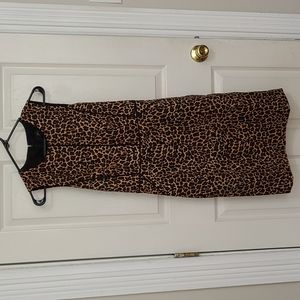Leopard print J. Crew shift dress size 2